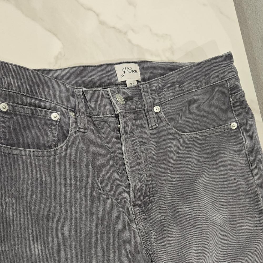 J. Crew Charcoal Corduroy Trousers 9" Vintage Straight Size 27